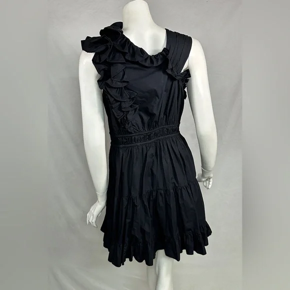 Ulla Johnson Size 10 Elegant Black Ruffle Dress - Picture 9 of 13